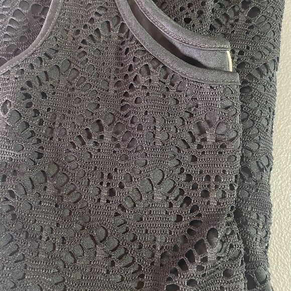 AEROPOSTALE Mini Dress Lace Overlay Sleeveless Scoop Fit & Flare Womens XS Black - Picture 8 of 10